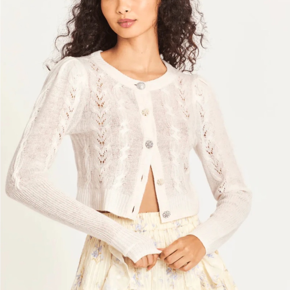 LoveShackFancy Birch Cardigan Sweater